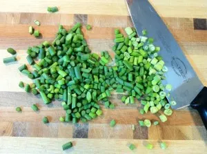Chopped garlic scapes