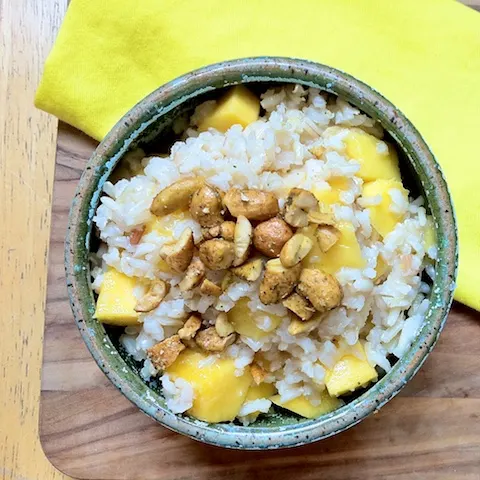 Mango Coconut Rice with Candied Ginger