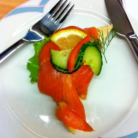 Typical Norwegian lunch: Smorbrod (open face sandwich)
