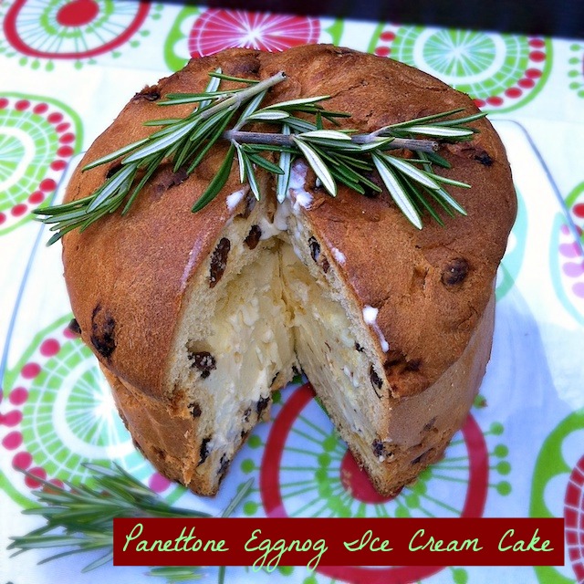Panettone Eggnog Ice Cream Cake | Teaspoonofspice.com