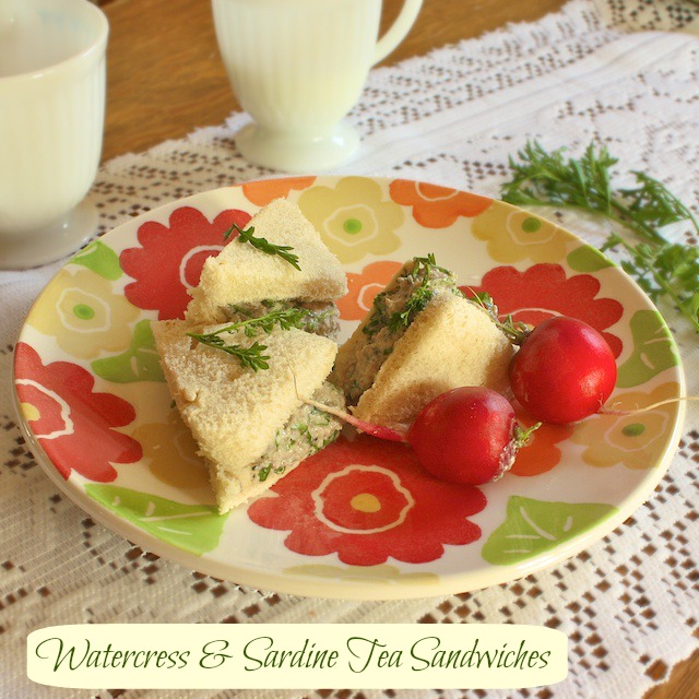 Watercress sardine tea sandwiches | Teaspoonofspice.com