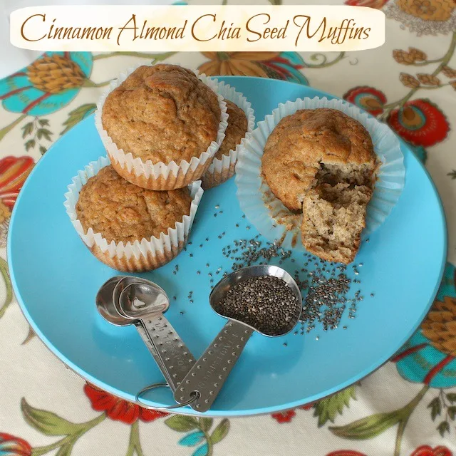 Cinnamon Almond Chia Seed Muffins - Teaspoonofspice.com