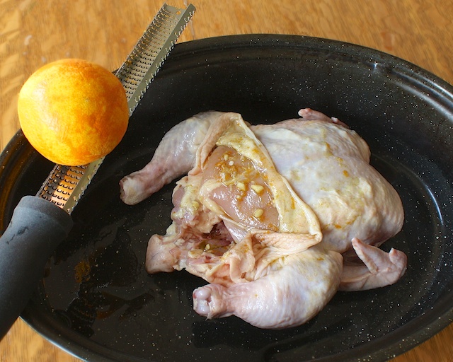 Ugly Rosemary Orange Roasted Chicken | Teaspoonofspice.com