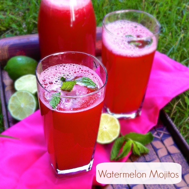 Watermelon Mojitos | Teaspoonofspice.com