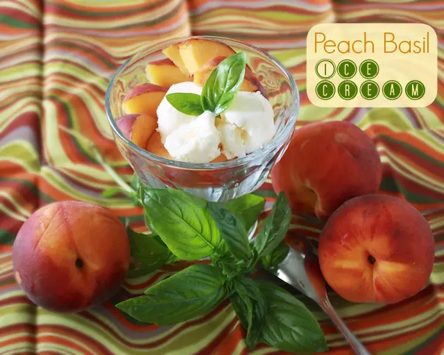Peach Basil Ice Cream | Teaspoonofspice.com