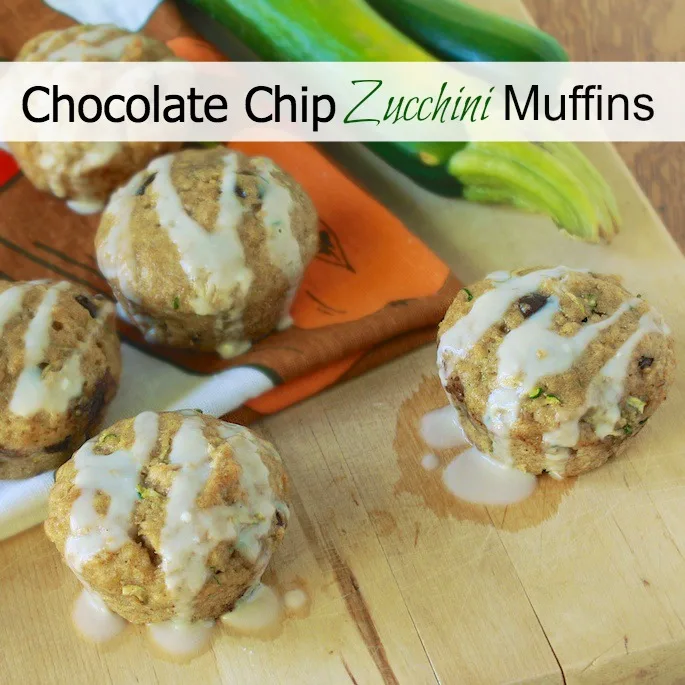 Chocolate Zucchini Muffins with Vanilla Glaze | Teaspoonofspice.com