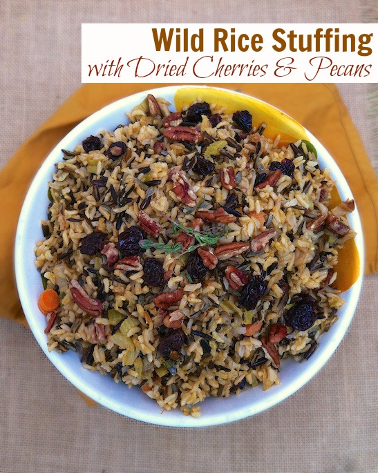 Wild Rice Stuffing with Dried Cherries & Pecans Teaspoonofspice.com