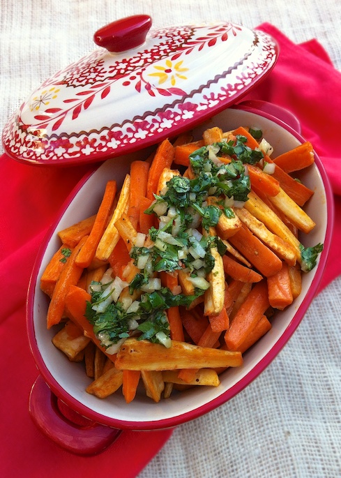 Roasted Carrot Parsnips Cilantro Salsa | Teaspoonofspice.com