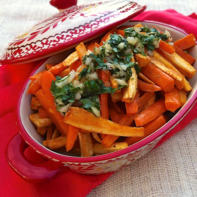 Roasted Carrot Parsnips Cilantro Salsa | Teaspoonofspice.com