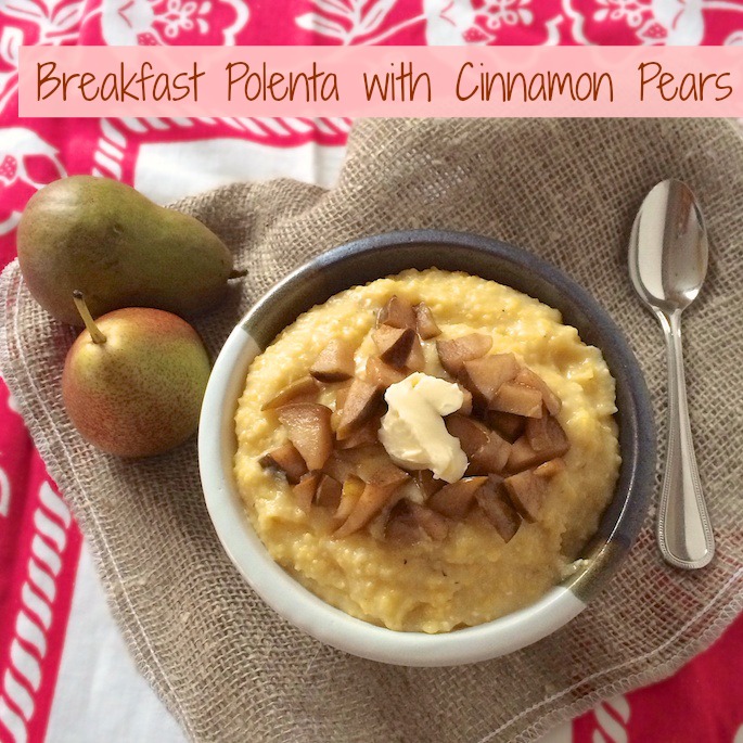 Breakfast Polenta with Cinnamon Pears | Teaspoonofspice.com