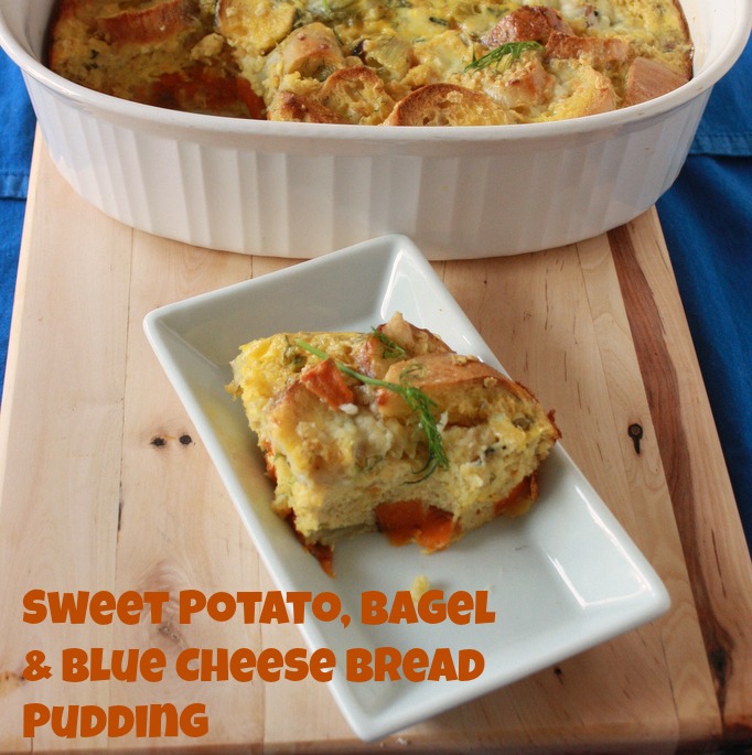 Sweet Potato Bagel Blue Cheese Bread Pudding2