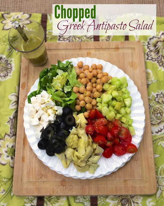 Chopped Greek Antipasto Salad | Teaspoonofspice.com