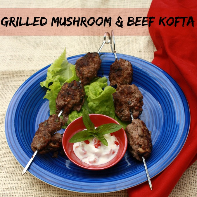 Grilled Mushroom & Beef Kofta | TeaspoonOfSpice.com