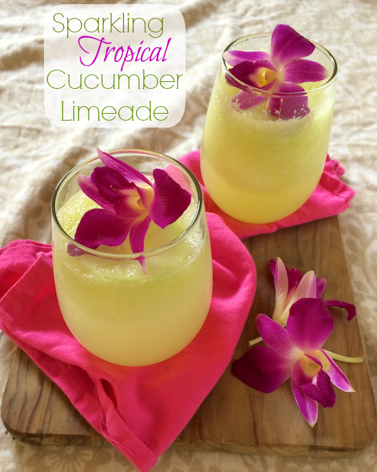 Sparkling Orchid Cucumber Limeade | Teaspoonofspice.com