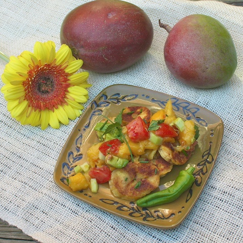 Fried Plantains with Mango Avocado Salsa