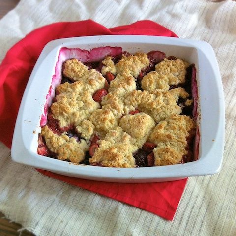Red and Blue Berry Cobbler