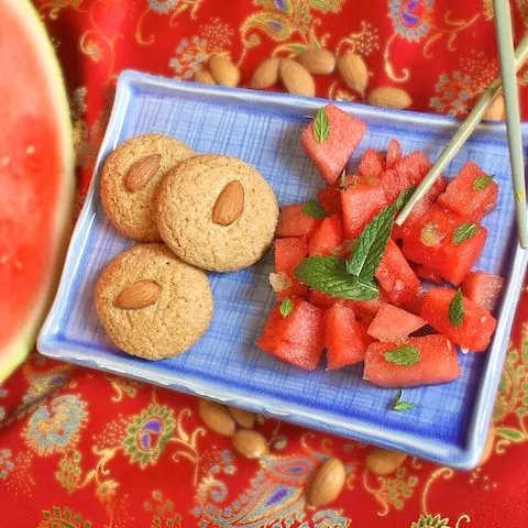 Watermelon Ginger Salad and Almond Cookies | The Recipe ReDux