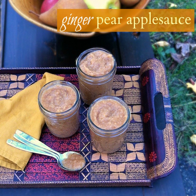 Ginger Pear Applesauce | TeaspoonofSpice.com