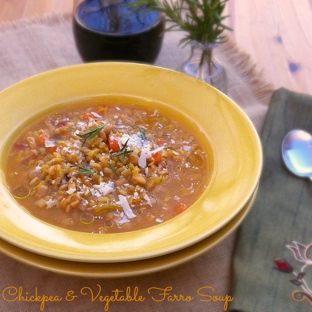 Chickpea Vegetable Farro Soup