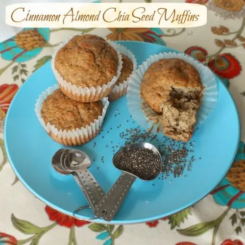 Cinnamon Almond Chia Seed Muffins