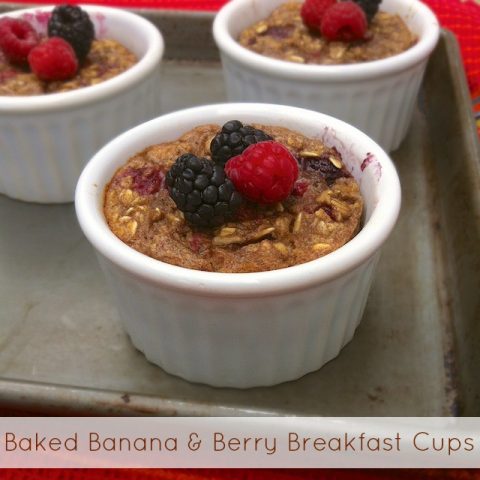 Baked Banana Berry Breakfast Cups