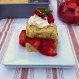 Light Rhubarb Strawberry Shortcake | Teaspoonofspice.com