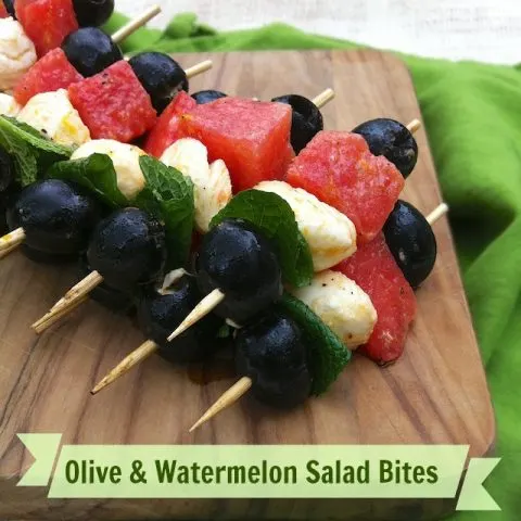 Olive and Watermelon Salad Bites