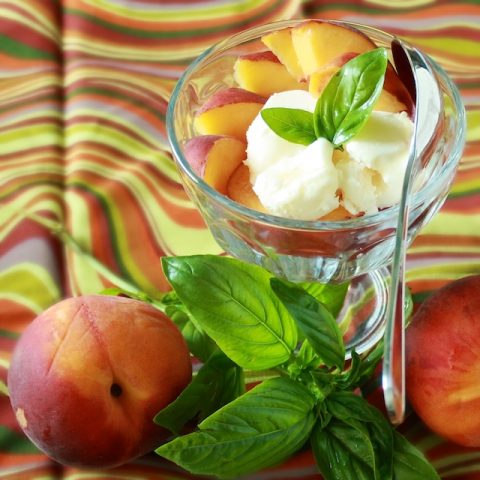 Peach Basil Ice Cream
