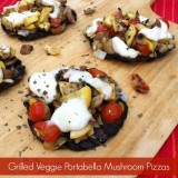 Grilled Veggie Portobello Mushroom Pizzas | Teaspoonofspice.com