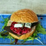 Blue Cheese & Beet Veggie Burger | Teaspoonofspice.com