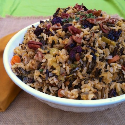 Wild Rice Stuffing with Dried Cherries and Pecans