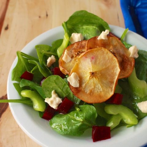 Spinach Salad with Roasted Apples: Holiday Salad Round Up