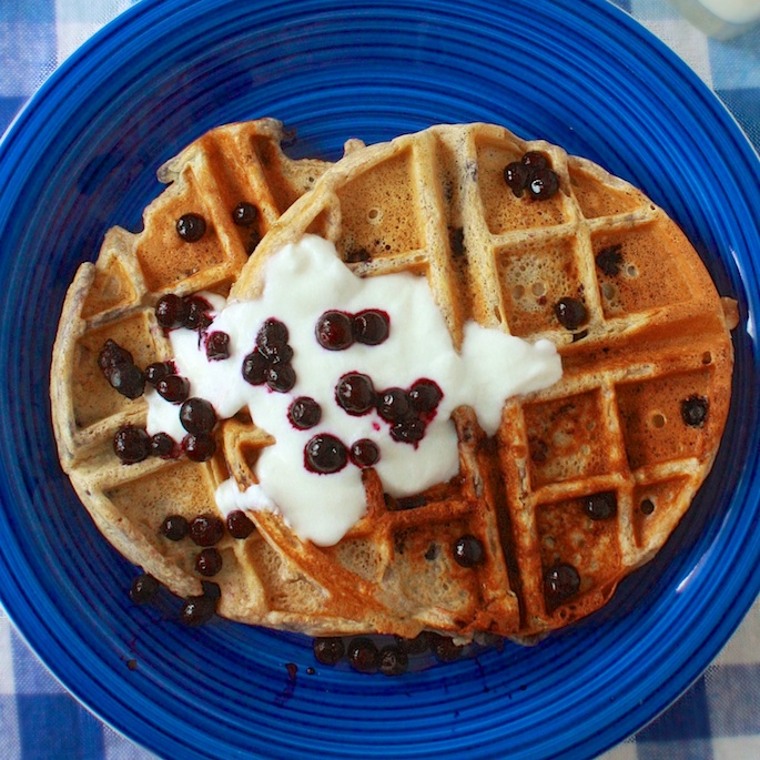 Wild Blueberry Oatmeal Waffles | The Recipe ReDux