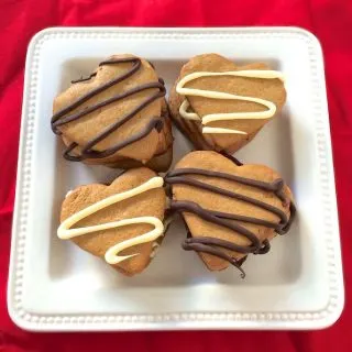 Chocolate Peanut Butter Heart Cookies | Teaspoonofspice.com