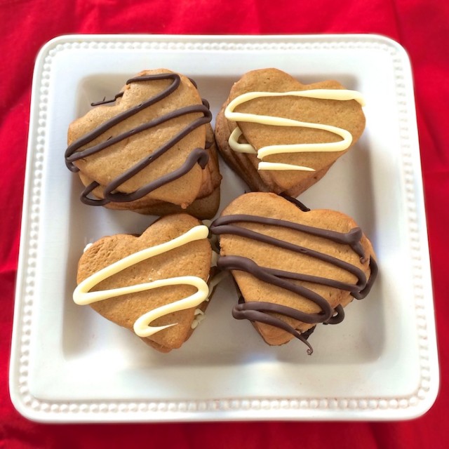 Chocolate Peanut Butter Heart Cookies