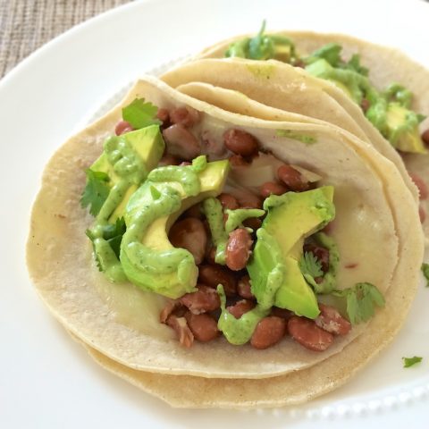 Avocado, Bean and Chipotle Cheddar Tacos