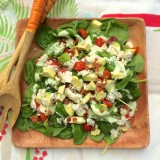 BLT Spinach Salad with Avocado Chive Dressing | Teaspoonofspice.com