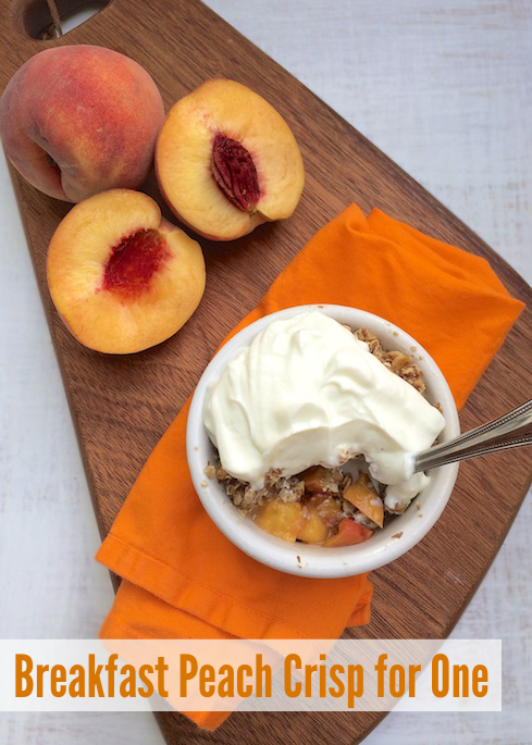 Breakfast Peach Crisp for One | Teaspoonofspice.com