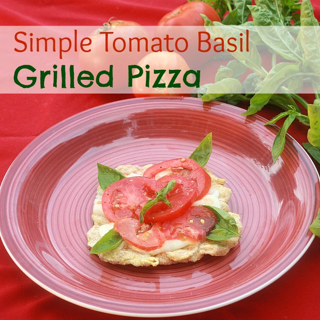 Simple Tomato Basil Grilled Pizza | TeaspoonOfSpice.com