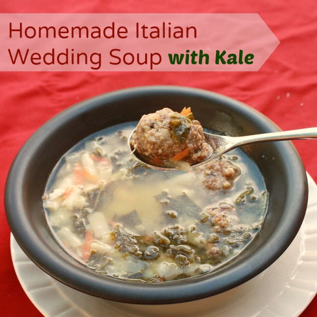 Easy way to cook protein rich meatballs in the slow cooker for Parmesan cheese rind soup />> Homemade Italian Wedding Soup with Kale | @TspCurry For more soup recipes: TeaspoonOfSpice.com