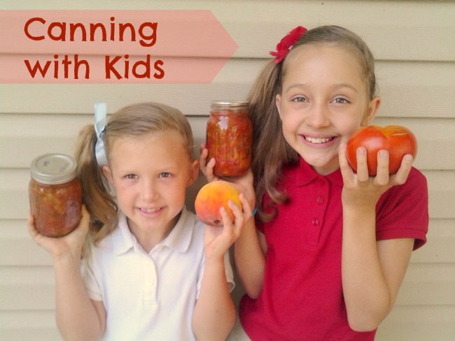 Canning with Kids + Peach Salsa | TeaspoonOfSpice.com