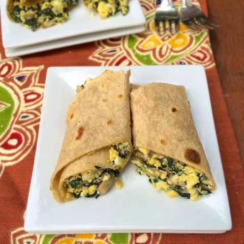 Egg, Mushroom and Kale Breakfast Burrito