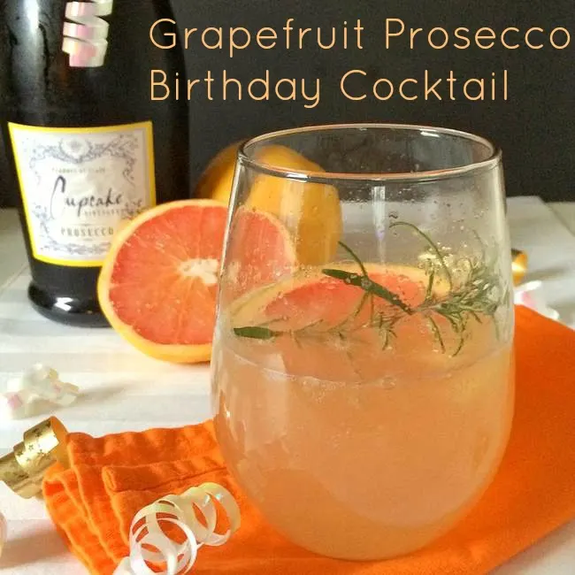 Grapefruit Prosecco Birthday Cocktail | TeaspoonOfSpice.com