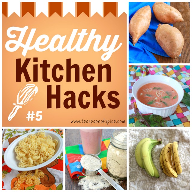 #HealthyKitchenHacks: How to Bake Potatoes in 20 minutes, How to Give Healthy Upgrade To Canned Tomato Soup, How to Ripen Bananas in 20 minutes, How to Make Homemade Protein Powder, How to Cut 10 Minutes Off Pasta Cooking Time