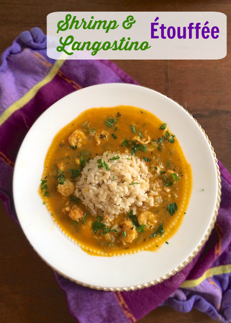 Celebrate Mardi Gras and New Orleans cuisine with this healthier version of étouffée featuring shrimp, langostino and brown rice.