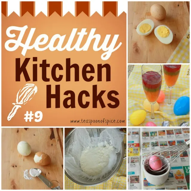 #HealthyKitchenHacks: The Perfect Hard Boiled Egg, Easier Way to Peel Eggs, Natural Dyes for Easter Eggs, Easy Way to Dip Eggs For Dying, 15-Minute Homemade Ricotta | Teaspoonofspice.com @tspcurry