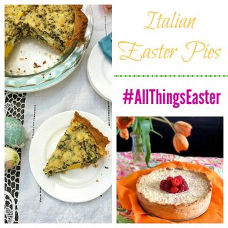Serve a traditional Italian Easter Pie this year like this savory greens version with hard baked eggs cooked inside or a sweet pie made with ricotta and arborio rice. teaspoonofspice.com @tspbasil