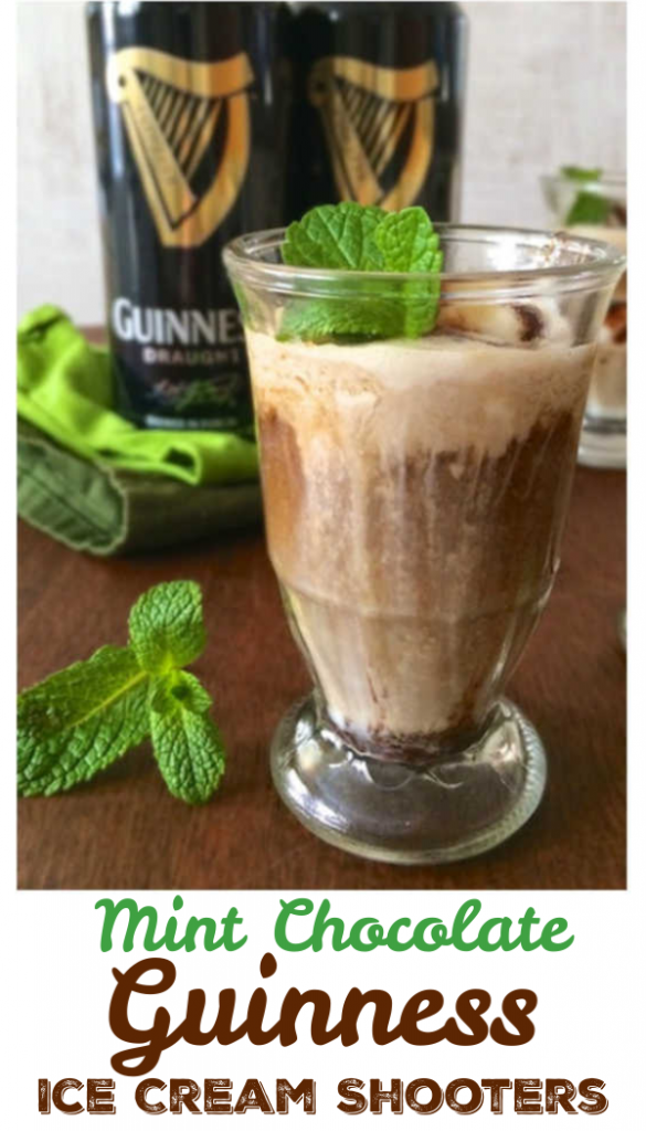 Whip up these mini stout ice cream floats for St. Patty's Day or any beer-friendly celebration. Recipe of Teaspoonofspice.com #guinness #icecream #stpattys #stpatricksrecipe #icecreamfloat