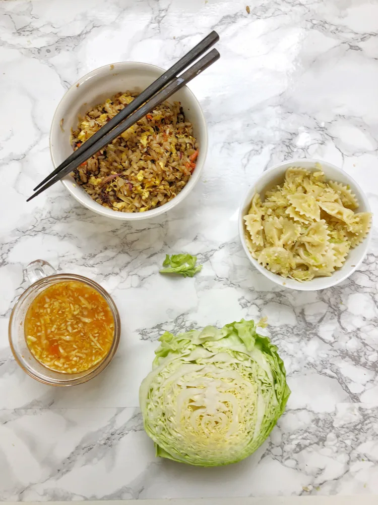 Easy and delicious ways to use up that leftover cabbage! Recipe ideas at Teaspoonofspice.com
