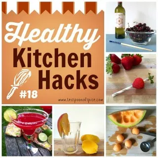 #HealthyKitchenHacks: Easy Way to Pit Cherries, Trick to Hulling Strawberries, How to Peel a Mango with a Glass, How to Ball a Melon Without a Melon Baller, Add Grilled Fruit to Your Summer Cocktail | Teaspoonofspice.com @tspbasil